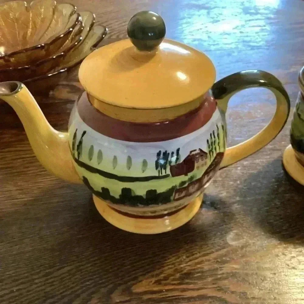 Vintage Douce Provence Teapot&Cup Romancing Provence Collections, Hand Painted
